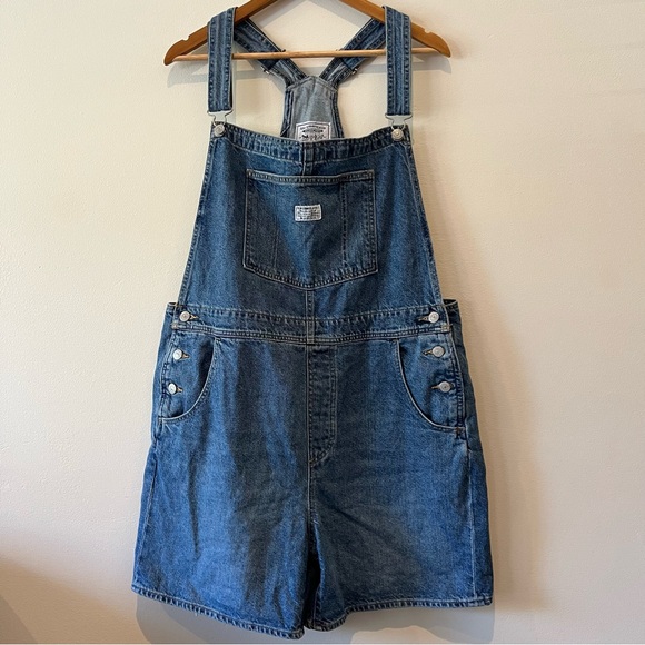 Levi’s Utility Lightweight Shortalls Overalls Denim - Picture 2 of 14